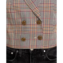 Deals 🌟 AQUA Plaid Cropped Blazer - 100% Exclusive Ivory Multi ❤️ -AQUA Elegant shop unnamed file 2456