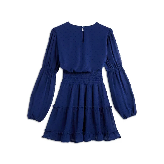 Cheap ⭐ AQUA 💯 Girls' Swiss Dot Peasant Dress, Big Kid - 100% Exclusive Lazuli Blue 😉 2 Cheap ⭐ AQUA 💯 Girls' Swiss Dot Peasant Dress, Big Kid - 100% Exclusive Lazuli Blue 😉 - Image 2