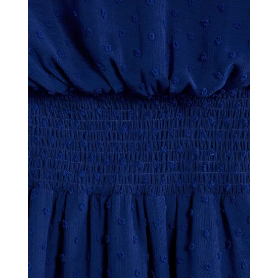 Cheap ⭐ AQUA 💯 Girls' Swiss Dot Peasant Dress, Big Kid - 100% Exclusive Lazuli Blue 😉 3 Cheap ⭐ AQUA 💯 Girls' Swiss Dot Peasant Dress, Big Kid - 100% Exclusive Lazuli Blue 😉 - Image 3