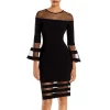 Budget 🛒 AQUA Bell-Sleeve Illusion Dress - 100% Exclusive Black 😀