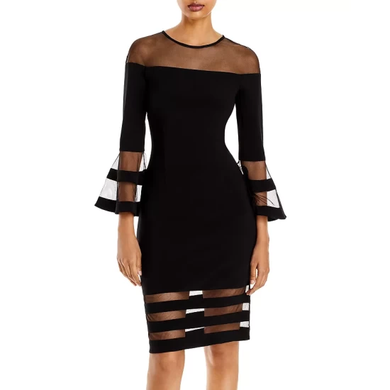 Budget 🛒 AQUA Bell-Sleeve Illusion Dress - 100% Exclusive Black 😀 1 Budget 🛒 AQUA Bell-Sleeve Illusion Dress - 100% Exclusive Black 😀