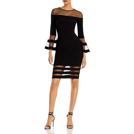 Budget 🛒 AQUA Bell-Sleeve Illusion Dress - 100% Exclusive Black 😀 5 Budget 🛒 AQUA Bell-Sleeve Illusion Dress - 100% Exclusive Black 😀 - Image 5