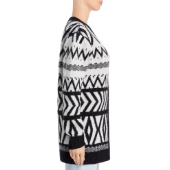 Budget ✔️ AQUA Giada Fair Isle Cardigan Sweater - 100% Exclusive Black 👍 -AQUA Elegant shop unnamed file 2492