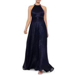 Brand new ๐ฅฐ AQUA Metallic Crinkle Halter Gown - 100% Exclusive Navy/royal ๐