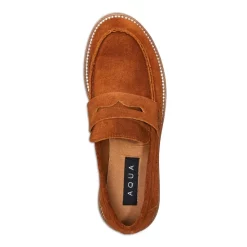 Best deal ❤️ AQUA Women's Derby Shoes - 100% Exclusive Cognac Suede 🧨 -AQUA Elegant shop unnamed file 2505
