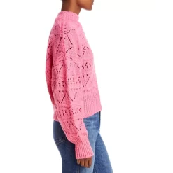 Cheap 🎉 AQUA Pointelle Mock Neck Sweater - 100% Exclusive Bubblegum ⭐ -AQUA Elegant shop unnamed file 2512