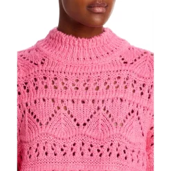 Cheap 🎉 AQUA Pointelle Mock Neck Sweater - 100% Exclusive Bubblegum ⭐ -AQUA Elegant shop unnamed file 2513