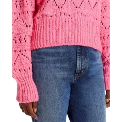 Cheap 🎉 AQUA Pointelle Mock Neck Sweater - 100% Exclusive Bubblegum ⭐ -AQUA Elegant shop unnamed file 2514