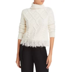 Best Pirce 👍 AQUA Cable Knit Turtleneck Sweater - 100% Exclusive Ivory ✨