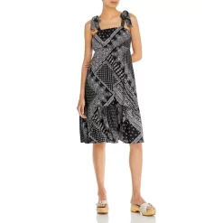 New โจ AQUA Printed Tie Shoulder ๐ Dress - 100% Exclusive Black/white โค๏ธ