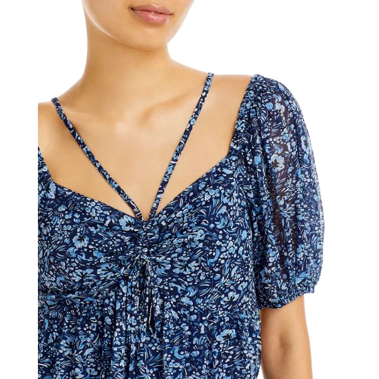 Discount โ AQUA Puff Sleeve Floral Print Top - 100% Exclusive Blue Multi ๐ 4 Discount โ AQUA Puff Sleeve Floral Print Top - 100% Exclusive Blue Multi ๐ - Image 4