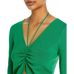 New 🔔 AQUA Ruched Halter Knit Top - 100% Exclusive Green ⌛ -AQUA Elegant shop unnamed file 2569