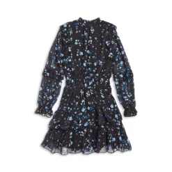 Best Pirce 👍 AQUA Girls' Floral Ruffle Dress, Big Kid - 100% Exclusive Black 🤩