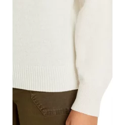 Best Pirce ⌛ AQUA Ruffe Trim Cashmere Sweater - 100% Exclusive Ivory ⭐ -AQUA Elegant shop unnamed file 2609