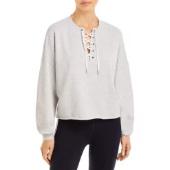 Discount ✨ AQUA Lace Front Sweatshirt - 100% Exclusive Light Heather Grey 👍