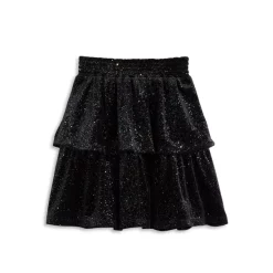 Promo ✔️ AQUA Girls' Sparkle Velvet Skirt - Big Kid Black 🎉