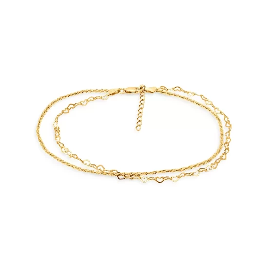 New ✔️ AQUA Heart Link & Rope Chain Anklet- 100% Exclusive Gold ✨ 1 New ✔️ AQUA Heart Link & Rope Chain Anklet- 100% Exclusive Gold ✨