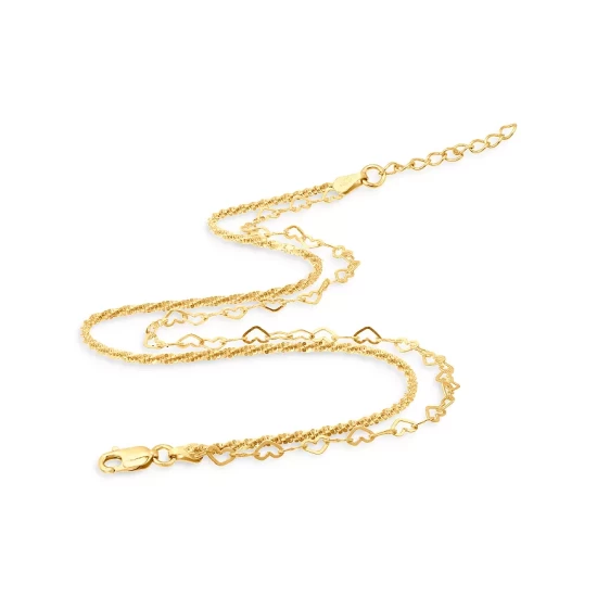 New ✔️ AQUA Heart Link & Rope Chain Anklet- 100% Exclusive Gold ✨ 2 New ✔️ AQUA Heart Link & Rope Chain Anklet- 100% Exclusive Gold ✨ - Image 2