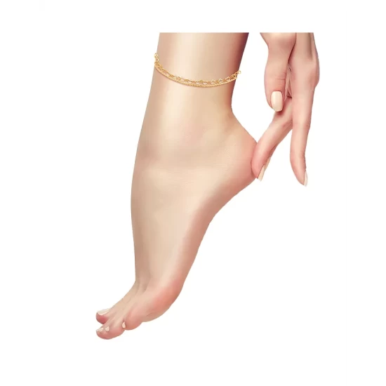 New ✔️ AQUA Heart Link & Rope Chain Anklet- 100% Exclusive Gold ✨ 3 New ✔️ AQUA Heart Link & Rope Chain Anklet- 100% Exclusive Gold ✨ - Image 3