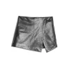 Best Sale 🌟 AQUA Girls' Faux Leather Skort, Big Kid - 100% Exclusive Black 🥰