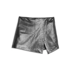 Best Sale 🌟 AQUA Girls' Faux Leather Skort, Big Kid - 100% Exclusive Black 🥰