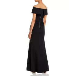 Budget 👍 AQUA Off-the-Shoulder Scuba Crepe Gown - 100% Exclusive Marine ✨ -AQUA Elegant shop unnamed file 2687