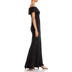 Budget 👍 AQUA Off-the-Shoulder Scuba Crepe Gown - 100% Exclusive Marine ✨ -AQUA Elegant shop unnamed file 2688