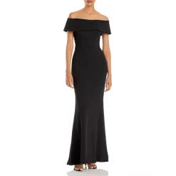 Budget 👍 AQUA Off-the-Shoulder Scuba Crepe Gown - 100% Exclusive Marine ✨ -AQUA Elegant shop unnamed file 2690