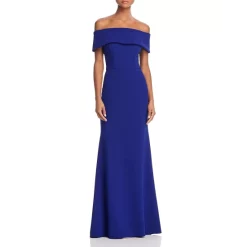 Budget 👍 AQUA Off-the-Shoulder Scuba Crepe Gown - 100% Exclusive Marine ✨ -AQUA Elegant shop unnamed file 2691