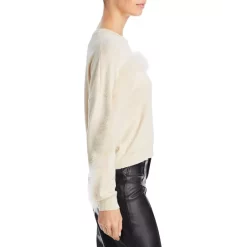 Deals 🤩 AQUA Feather Trim Sweatshirt - 100% Exclusive Ivory 😍 -AQUA Elegant shop unnamed file 2699