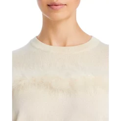 Deals 🤩 AQUA Feather Trim Sweatshirt - 100% Exclusive Ivory 😍 -AQUA Elegant shop unnamed file 2700