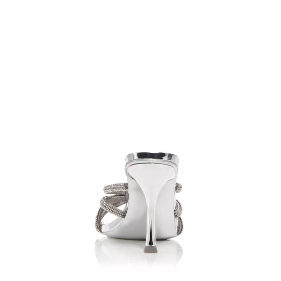 Brand new 🛒 AQUA Women's Alice Square Toe Slip On High Heel Sandals - 100% Exclusive Silver Stone ⭐ 4 Brand new 🛒 AQUA Women's Alice Square Toe Slip On High Heel Sandals - 100% Exclusive Silver Stone ⭐ - Image 4