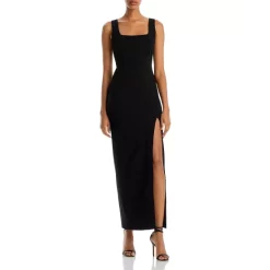 Discount ✨ AQUA Square Neck Tank Maxi 🥰 Dress - 100% Exclusive Black 😉