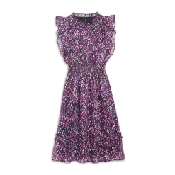 Outlet 🔥 AQUA Girls' Clip Dot Speckle Midi Dress, Big Kid - 100% Exclusive Black/pink 😉