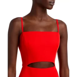 Best Pirce ⭐ AQUA Square Neck 🧨 Dress - 100% Exclusive Bright Red 🛒 -AQUA Elegant shop unnamed file 2744