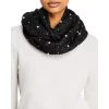 Deals 🧨 AQUA Embellished Knit Loop Scarf - 100% Exclusive Black/white ❤️