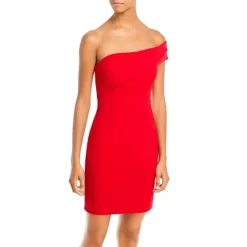 Deals โ๏ธ AQUA One Shoulder Scuba Crรชpe Dress - 100% Exclusive White โจ