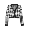 Discount ✨ AQUA 🧨 Girls' Houndstooth Cropped Cardigan, Big Kid - 100% Exclusive Black/ White ⌛
