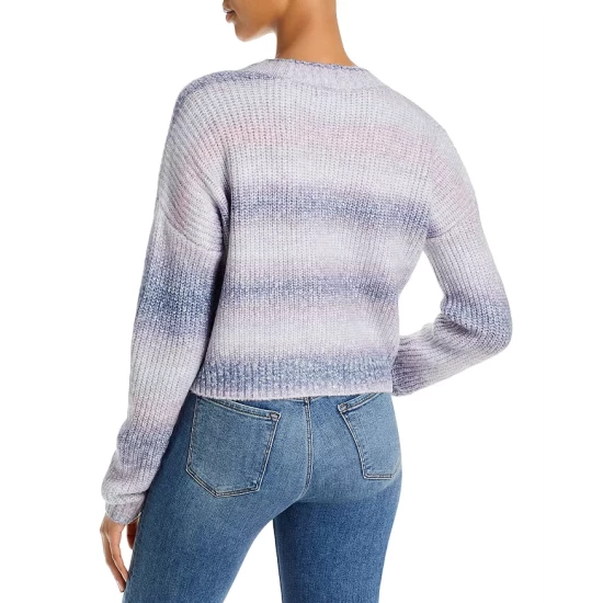 Wholesale ✨ AQUA Rhinestone Button Ombré Cropped Cardigan - 100% Exclusive Purple Multi 🎁 3 Wholesale ✨ AQUA Rhinestone Button Ombré Cropped Cardigan - 100% Exclusive Purple Multi 🎁 - Image 3