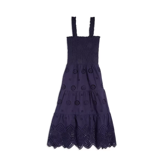 Hot Sale β¨ AQUA π₯° Girls' Smocked Eyelet Midi Dress, Big Kid - 100% Exclusive Peacoat π 2 Hot Sale β¨ AQUA π₯° Girls' Smocked Eyelet Midi Dress, Big Kid - 100% Exclusive Peacoat π - Image 2