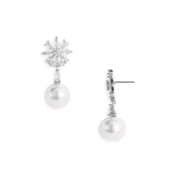 Hot Sale 🎁 AQUA Imitation Pearl Drop Statement Earrings - 100% Exclusive White/silver 😍