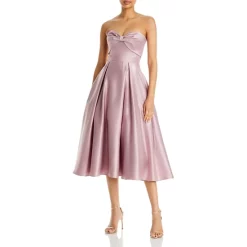 Cheapest 🥰 AQUA Satin Strapless Midi 🥰 Dress - 100% Exclusive Mauve ✔️