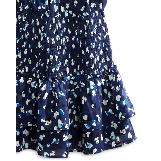 Cheap ⭐ AQUA ✨ Girls' Speckle Flutter Smocked Dress, Big Kid - 100% Exclusive Navy ❤️ 3 Cheap ⭐ AQUA ✨ Girls' Speckle Flutter Smocked Dress, Big Kid - 100% Exclusive Navy ❤️ - Image 3