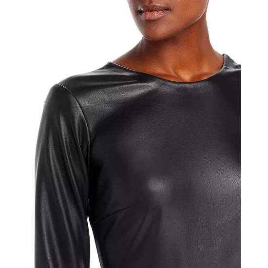 Discount โจ AQUA Faux Leather Open Back Mini โจ Dress - 100% Exclusive Black ๐ 7 Discount โจ AQUA Faux Leather Open Back Mini โจ Dress - 100% Exclusive Black ๐ - Image 7