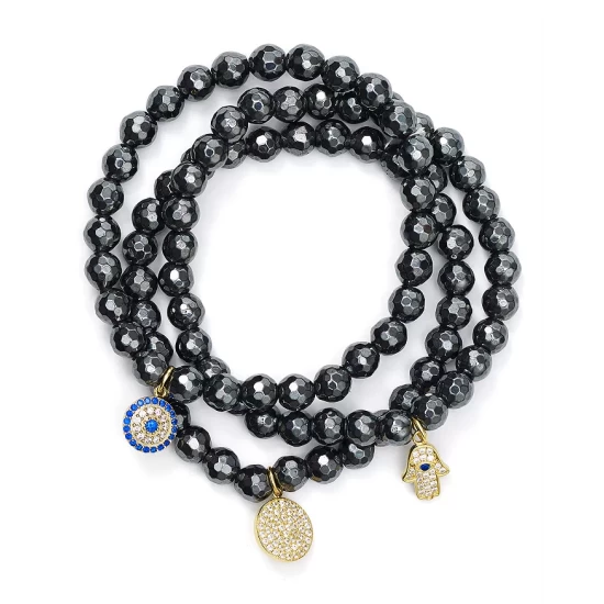 Promo ๐ AQUA Beaded Bracelets In Gold Tone-Plated Sterling Silver And Hematite Tone-Plated Sterling Silver - 100% Exclusive Black ๐งจ 1 Promo ๐ AQUA Beaded Bracelets In Gold Tone-Plated Sterling Silver And Hematite Tone-Plated Sterling Silver - 100% Exclusive Black ๐งจ