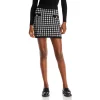 Deals 🔥 AQUA Checkered Knit Mini 👏 Skirt - 100% Exclusive Black ❤️