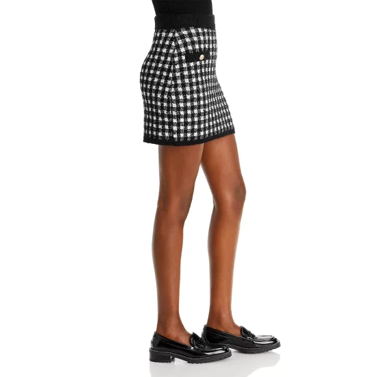 Deals 🔥 AQUA Checkered Knit Mini 👏 Skirt - 100% Exclusive Black ❤️ 4 Deals 🔥 AQUA Checkered Knit Mini 👏 Skirt - 100% Exclusive Black ❤️ - Image 4