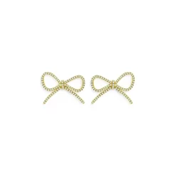 Buy ๐ AQUA Bow Stud Earrings In 18K Gold Plated Sterling Silver - 100% Exclusive ๐