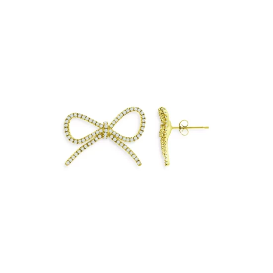 Buy 😍 AQUA Bow Stud Earrings In 18K Gold Plated Sterling Silver - 100% Exclusive 🌟 3 Buy 😍 AQUA Bow Stud Earrings In 18K Gold Plated Sterling Silver - 100% Exclusive 🌟 - Image 3
