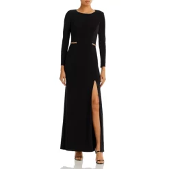 Top 10 👍 AQUA Long Sleeve Gown - 100% Exclusive Black/gold ⌛